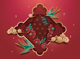 牛年新年喜庆红色富贵背景