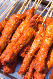 麻辣鸡脖烧烤美食食材背景素材