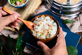 扬州炒饭美食食材背景素材