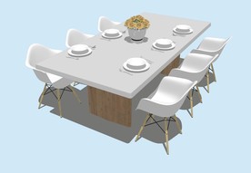 家具 餐桌 餐椅  SU模型