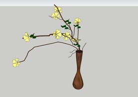 装饰摆件 花卉 花瓶 SU模型