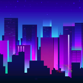 霓虹城市夜景
