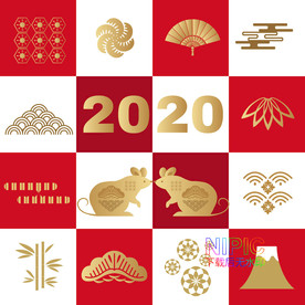 新年快乐矢量图