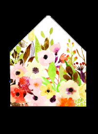 水彩婚礼邀请函集手绘花朵