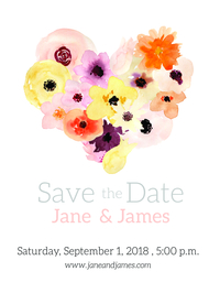 水彩婚礼邀请函集手绘花朵