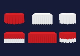 红色餐桌布图片