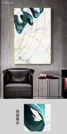 现代大理石纹绿色装饰画