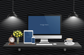 实用的笔记本电脑样机桌面