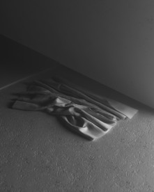 C4D模型墙角地面上卷曲的布料