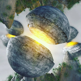 C4D模型太空发光科幻