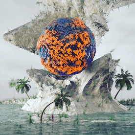 C4D模型海边礁石微缩景观