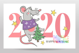 新年快乐矢量图