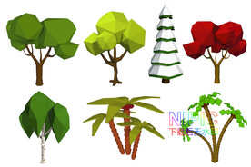 low poly 小树