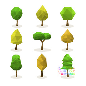 low poly 小树