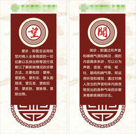 中医诊室墙面POP望问闻切
