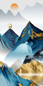 轻奢山水装饰画