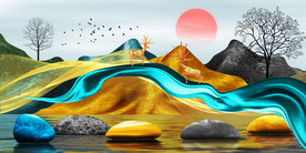 轻奢山水装饰画