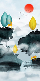 轻奢山水装饰画