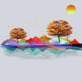 轻奢山水装饰画