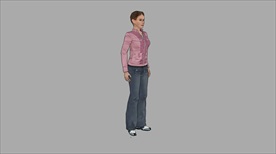 3d现代站姿女性su模型
