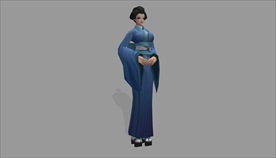 3D人物日式和服女士su模型