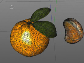 C4D模型橘子