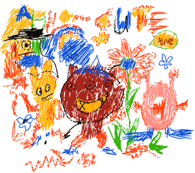 T恤 插画 猪  兔子 裁片