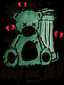 T恤  熊  垃圾箱 卡通