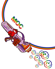 T恤  枪  卡通 笑脸