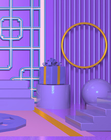 c4d模型创意清新电商展台电商