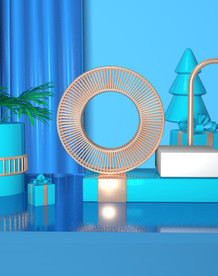 c4d模型创意清新电商展台电商