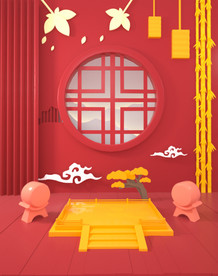 c4d模型创意清新电商展台电商