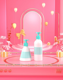 c4d模型创意清新电商展台电商