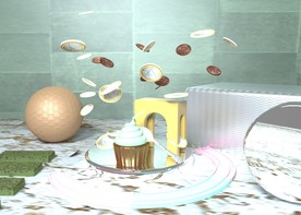 c4d模型创意清新电商展台电商