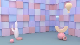 c4d模型创意清新电商展台电商