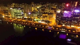 高清航拍城市繁华夜景视频