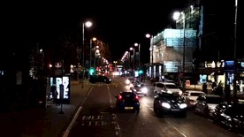 航拍城市夜景车流穿梭