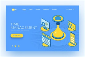 时间管理登录页矢量模板