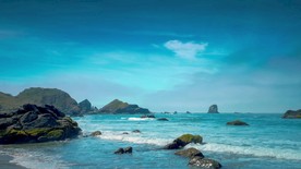 高清碧海蓝天傍晚景色