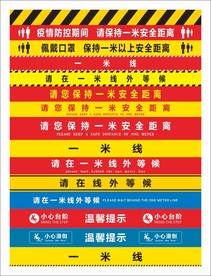 一米线 地贴警示标识