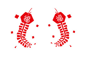 AI矢量鞭炮包装春联窗花