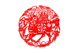AI矢量牛年剪纸插画