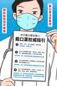 戴口罩注意事项公益活动海报素材