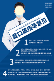 戴口罩指导意见公益活动海报素材