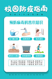 校园防疫指南公益海报素材