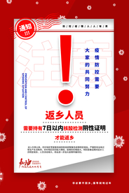 返乡人员通知社会公益海报素材