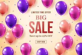 生日背景 节日气球