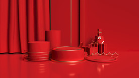 红色C4D背景