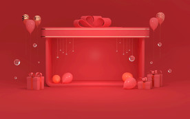 红色C4D背景