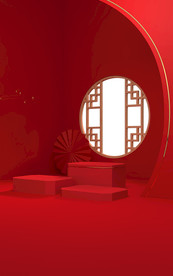 红色C4D背景